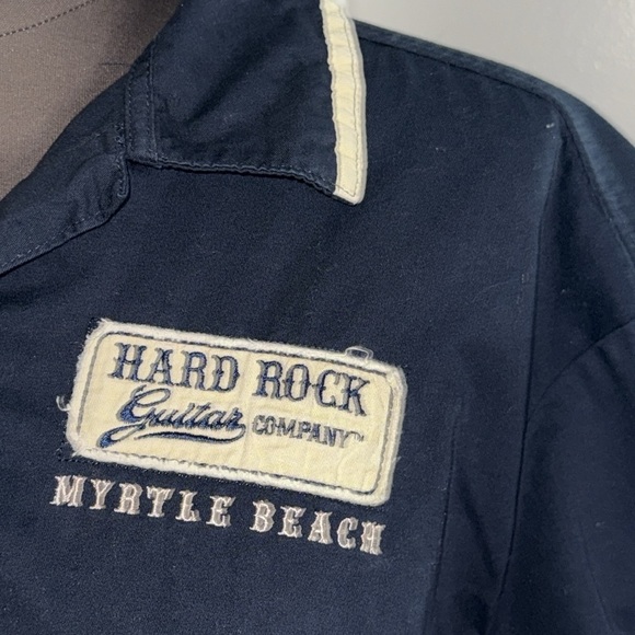 Hard Rock Guitar Company Embroidered Short Sleeve Button Down Shirt SZ XL - Picture 4 of 10